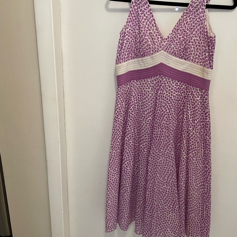 Purple and White Sleeveless Dress